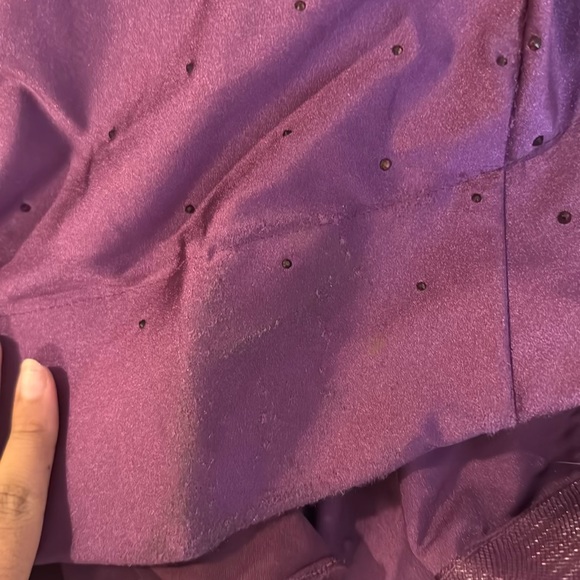 Sherri hill size 0 purple studded bead prom dress. Great condition, worn once. - Picture 9 of 9